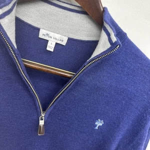 Peter Millar Crown Crafted Merino Wool Polo Sweater L Navy Minimalist Luxe Knit - Picture 1 of 6