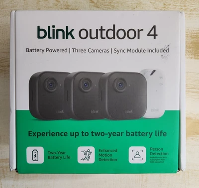 Blink Outdoor 4 Battery Powered 3-Camera Security System  NEW - Image 1 of 3