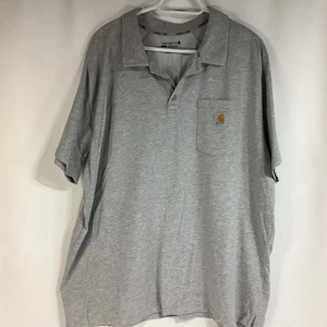 Polo Carhartt FORCE uomo 2XL grigia vestibilità rilassata tasca logo - Foto 1 di 4