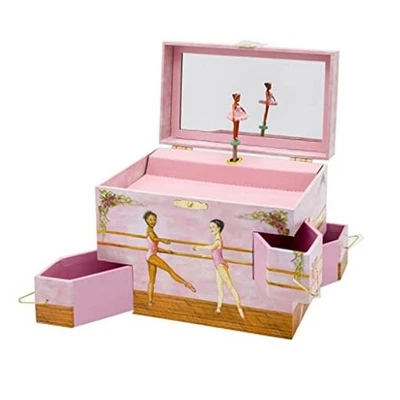  Joyero bailarina negro para niñas gira al lago de los cisnes 4 cajones extraíbles  Foto 1 de 4