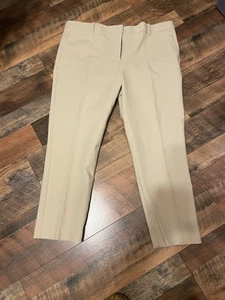 Ann Taylor Damen Hose hellbraun Größe 14 Karriere Büro Arbeit hoher Bund Knöchel spitz zulaufend - Bild 1 von 6