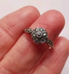 Sterling Silver Vintage Marcasite Ring, Size M. R14M - Picture 1 of 3