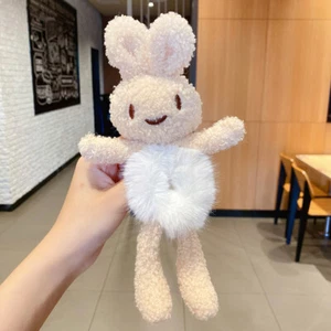 Cute Bear Scrunchies Elastic Hair Tie Ring Rope Ponytail Holder Plush Headwear ↕ - Picture 1 of 37