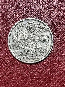 Great Britain UK 1955 6 Pence. Elizabeth II. KM# 903 - Picture 1 of 2