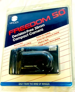 Minolta Freedom 50 Auto Point & Shoot 35mm Film Camera - VINTAGE NEW - RARE - Picture 1 of 6