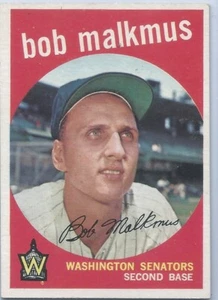 De colección 1959 Topps Bob Malkmus #151 Washington Senators casi nuevo - Imagen 1 de 1