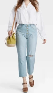 Women’s Universal Thread High-Rise Vintage Straight Distressed Jeans Blue Size 6 - Picture 1 of 6