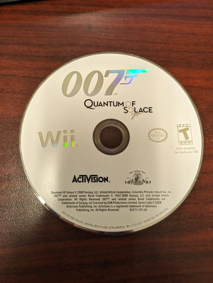 James Bond 007: Quantum of Solace (Nintendo Wii) NO TRACKING - DISC ONLY 1250 - Image 1 of 1