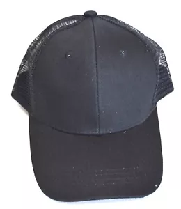 NEU Herren schwarz Trucker Netzkappe Druckknopflasche Sommermütze - Bild 1 von 2