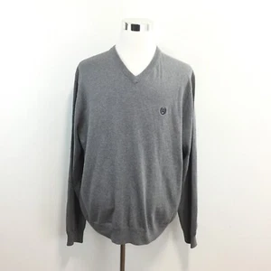 Suéter Chaps Para Hombre XL Algodón Seda Gris Cuello en V Suave Lavado a Máquina Mangas Largas XL - Imagen 1 de 8