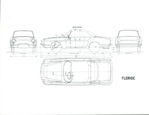 Altes Pressefoto Schema Auto PKW Renault Florida - Bild 1 von 1