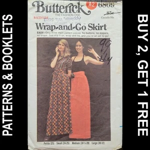 Falda Vintage Butterick Wrap-and-Go Patrón #6809 Talla MED CORT - Imagen 1 de 6