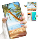 ( For Realme C21 ) Wallet Flip Case Cover Aj23353 Beach Palm