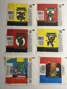 Teenage Mutant Ninja Turtles Trading Cards Set of 6 Wax Wrappers Topps 1989-91 t - Picture 1 of 8