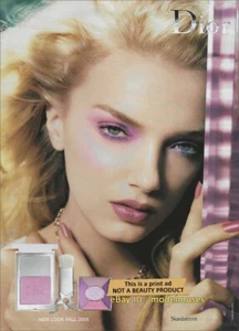 DIOR Beauty 1-Page Magazine PRINT AD 2005 LILY DONALDSON beautiful eyes lips - Picture 1 of 1