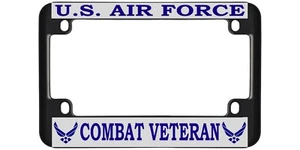U.S. Air Force Combat Veteran Heavy Duty Metal Motorcycle License Frame - Picture 1 of 4