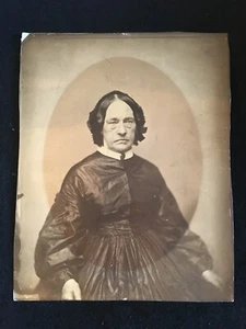Antigua foto de la era de la Guerra Civil del siglo XIX de mujer. en la parte posterior 3 sellos de naipes - Imagen 1 de 3