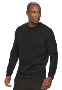 SUDADERA DE CUELLO REDONDO TEK GEAR Ultra Suave de lana para hombre pequeña negra $25 - Imagen 1 de 1
