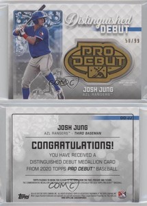 2020 Topps Pro Debut Distinguished Debut Medallions /99 Josh Jung #DD-JJ