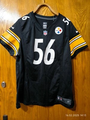 Camiseta deportiva Nike Pittsburgh Steelers Woodley # 56 NFL - 2XL - negra Foto 1 de 4
