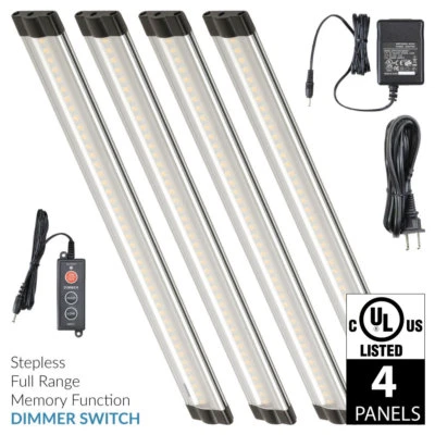 Lightkiwi E7574 12 Inch Warm White LED Under Cabinet Lighting - 4 Panel Kit - Image 1 of 4