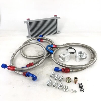 Kit de enfriador de aceite de carreras de 19 filas para Toyota Supra MR2 Spyder Echo Corolla Celica BMW Foto 1 de 4