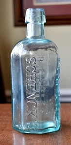 Antiker SCHENCK'S PUNMONIC SIRUP PHILADA 8-seitig Medizin mit appliziertem Deckel - Bild 1 von 10