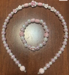New Kids Girls Multicolour acrylic pearls stretch bracelet & Headband Set - Picture 1 of 3