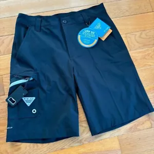 Columbia PFG Shorts Mens 30 Black Terminal Tackle Bottle Opener UPF 50 Fishing - Picture 1 of 8