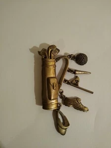 Vintage signierte JJ Zinn Golftasche mit Charms Brosche - Bild 1 von 4