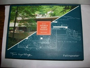 Frank Lloyd Wright Fallingwater 2-in-1 doppelseitiges Puzzle 500 Teile Galison - Bild 1 von 2