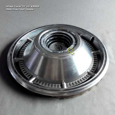 1966 雪佛兰 14 英寸车轮盖 Impala Bel Air 比斯坎通用 #3875029 (570-03968) — 第 1/4 张图片