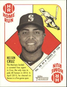 2015 Topps Heritage '51 Collection Mini Black Back #98 Nelson Cruz SP BX 5V
