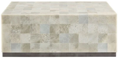 LOCAL PICKUP ONLY ~ Bernhardt Onyx Stone Coffee Cocktail Table White/Grey/Beige - Image 1 of 4