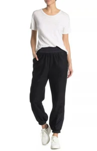 $98 NEW L Free People Movement Slouch It Fleece Joggers Black Pocket High Rise - Picture 1 of 10