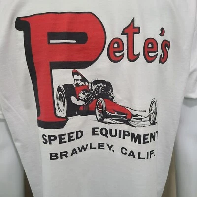 Camiseta vintage RACE/HOT ROD/RACE/GASSER/DRAG PETE'S SPEED EQUIPMENT Foto 1 de 4