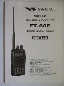 YAESU FT-60E BEDIENUNGSANLEITUNG DEUTSCH / GERMAN ORIGINAL OPERATING MANUAL - Zdjęcie 1 z 1