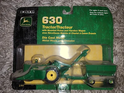 Ertl John Deere 630 Tractor  With Mounted Corn Picker & Flare box Wagon 1/64 - Image 1 of 3