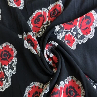 Tela de seda crepé 100 % seda 14 momme bohemia 43" de ancho por yarda JJ106 Foto 1 de 4