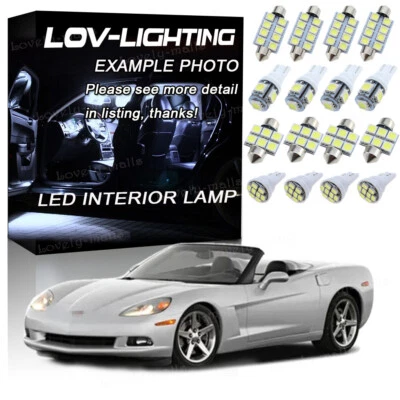 For 2005-2013 Chevrolet Corvette C6 White 6000K Interior LED Lights Package Kit - Image 1 of 4