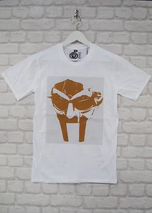 Brooklyn Zoo MF DOOM Silhouette Mask Rapper Hip Hop White Crew Neck T-Shirt - Picture 1 of 6