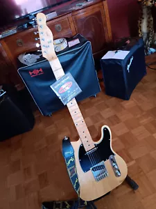 Telecaster Modell E-Gitarre Tele mit Fender-Gurt u. Straplocks - Bild 1 von 7