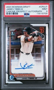 2024 Bowman Draft Chrome Prospect Auto James Tibbs III #CPA-JT PSA 9 MINT - Picture 1 of 2