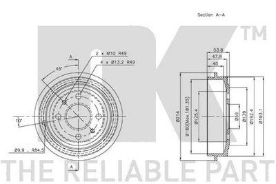 Tambor de freno trasero izquierdo original NK para Yugo Sana 160A1.000 1.4 (11/1989-05/1992) Foto 1 de 4