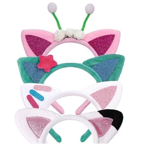 4 Pezzi Orecchie di Animali Fasce per Bambini Halloween Fasce Glitter 1084 - Foto 1 di 10