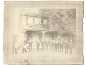 Antike Kabinettkarte Foto MESSINGBAND North Tonawanda NY Martinsville Hotel - Bild 1 von 2