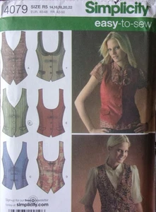 Simplicity Schnittmuster 4079 Größe 14-22 Westen in 6 verschiedenen Styles - Bild 1 von 2
