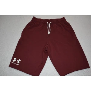 Under Armour Gym Sweat Shorts Mens Size Small Fitted With Pockets Maroon - Picture 1 of 5