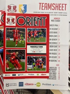 Leyton Orient v Mansfield Town Programme 11/01/2025 Plus Team Sheet - Picture 1 of 1