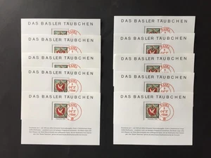SCHWEIZ SONDERBLOCK BASELER TÄUBCHEN 1845 FAKSIMILE 1988 ENGROS 10 x m6153 - Picture 1 of 3